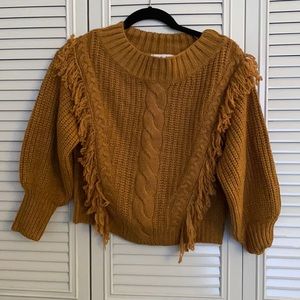 Mustard fringe sweater